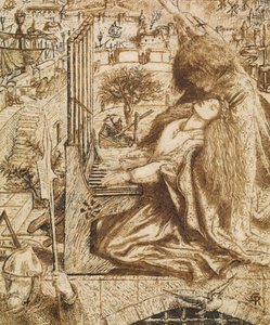 Ontwerp voor Moxons Tennyson door Dante Gabriel Charles Rossetti